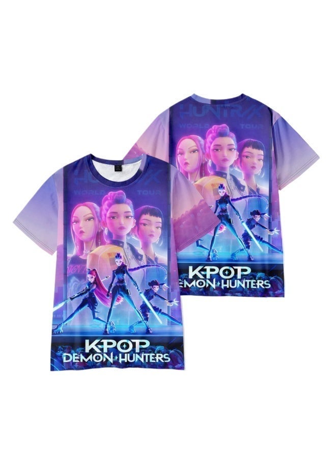 New Arrival 3D Graphic Print T-Shirt KPop Demon Hunters Anime Tee Short Sleeve Casual Top for Adults and Kids - Image 1